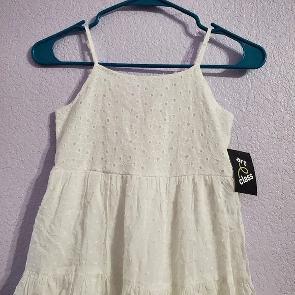 NWT Art Class Girls Eyelet White Dress S 6/6X - Picture 3 of 10